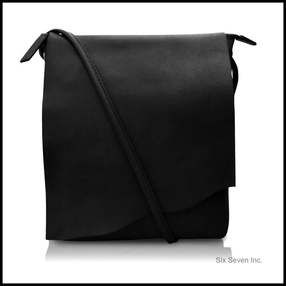 Genuine Leather Crossbody Bag Rfid Blocking Adjustable Strap Chic Minimal